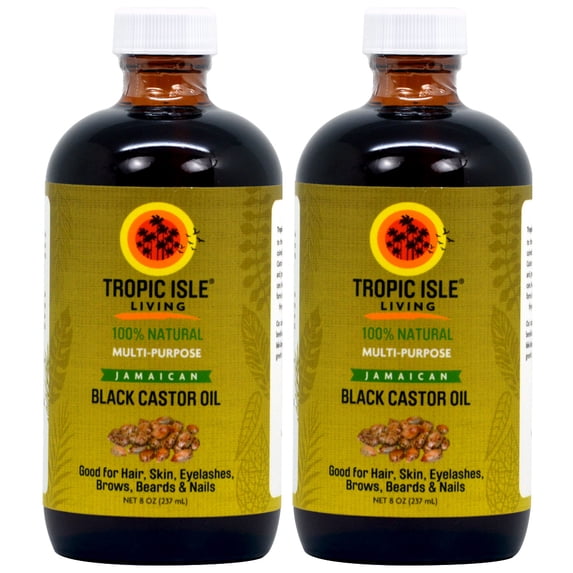 Tropic Isle Jamaican Black Castor Oil, 8 fl oz (Pack of 2)
