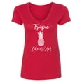 thumbnail image 1 of Tropic Like It's Hot Womens V-Neck T-Shirt, 1 of 2