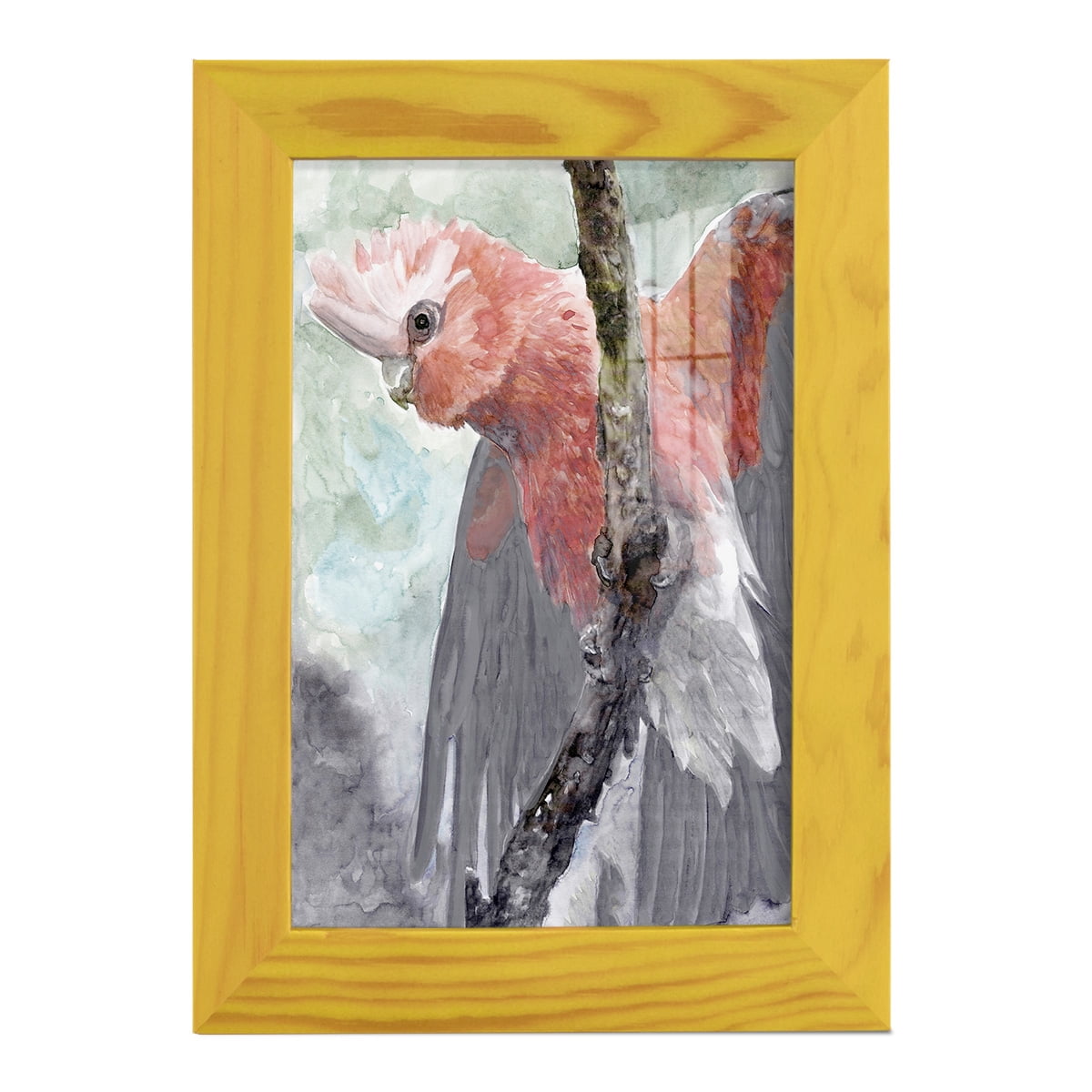 Tropic Parrot II - Framed Print w/glass - Sunflower Yellow