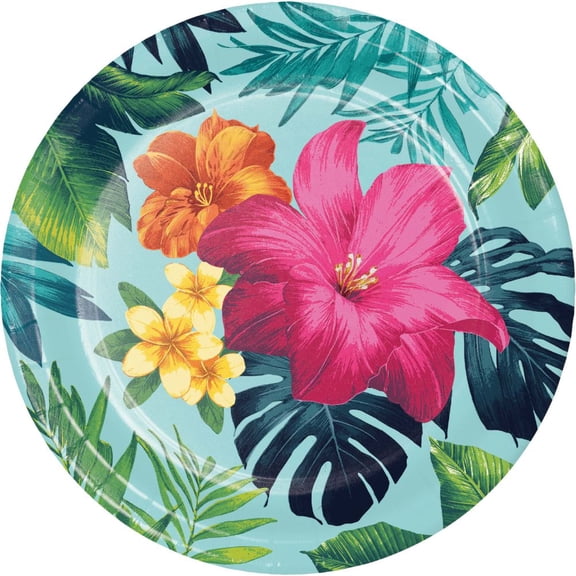 Luau Party Paper Cake Plates Hawaiian Birthday Bridal Shower 7in 8ct