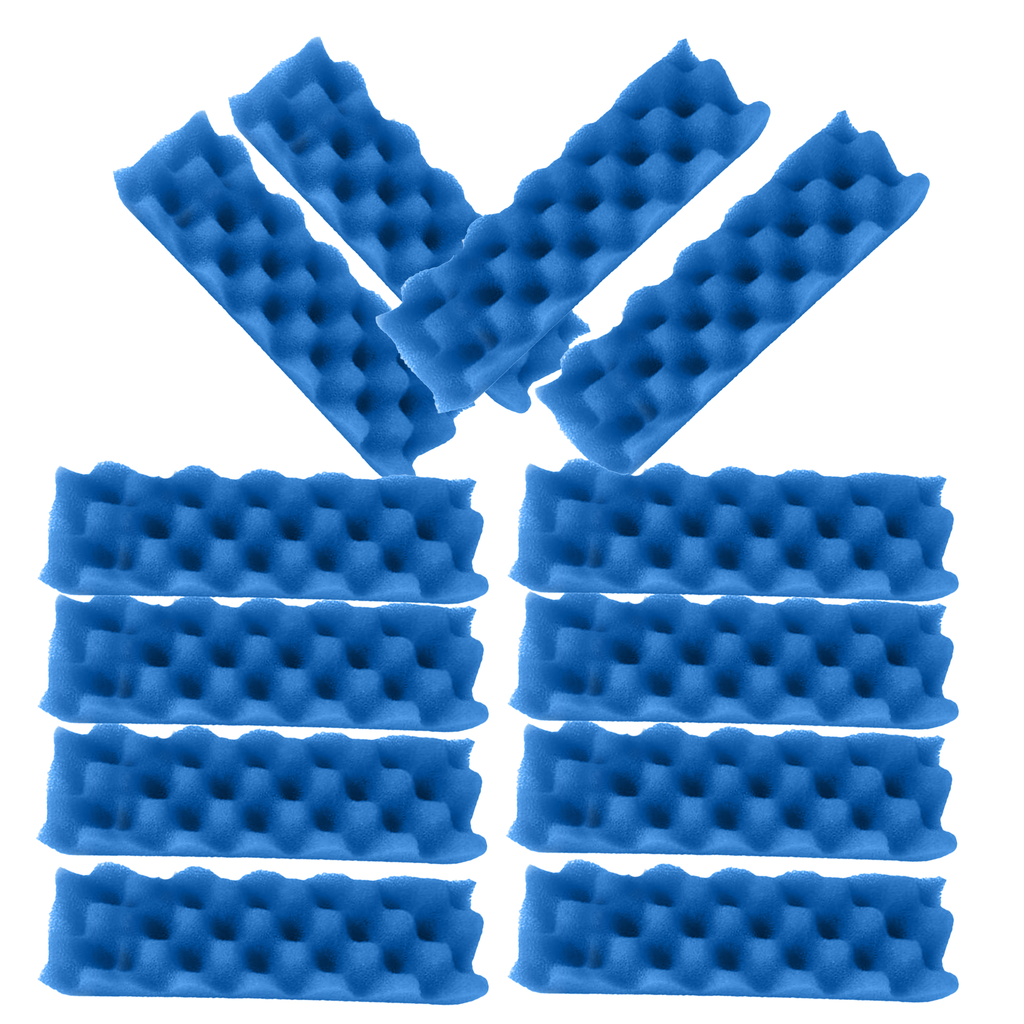 TropicAqua Blue Foam Filter Pads Replacement Compatible with Fluval 206, 207, 306, 307 Aquarium Bio Sponge (Pack of 12)