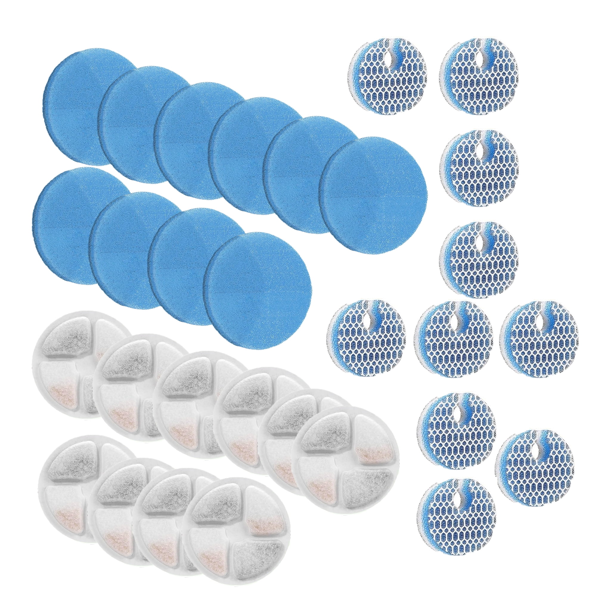 TropicAqua Cat Water Fountain Sponge Filters, Replacement Foam Filters Compatible with 67OZ/2L Stainless Steel Pet Dog Drinking Fountain (10 Set)