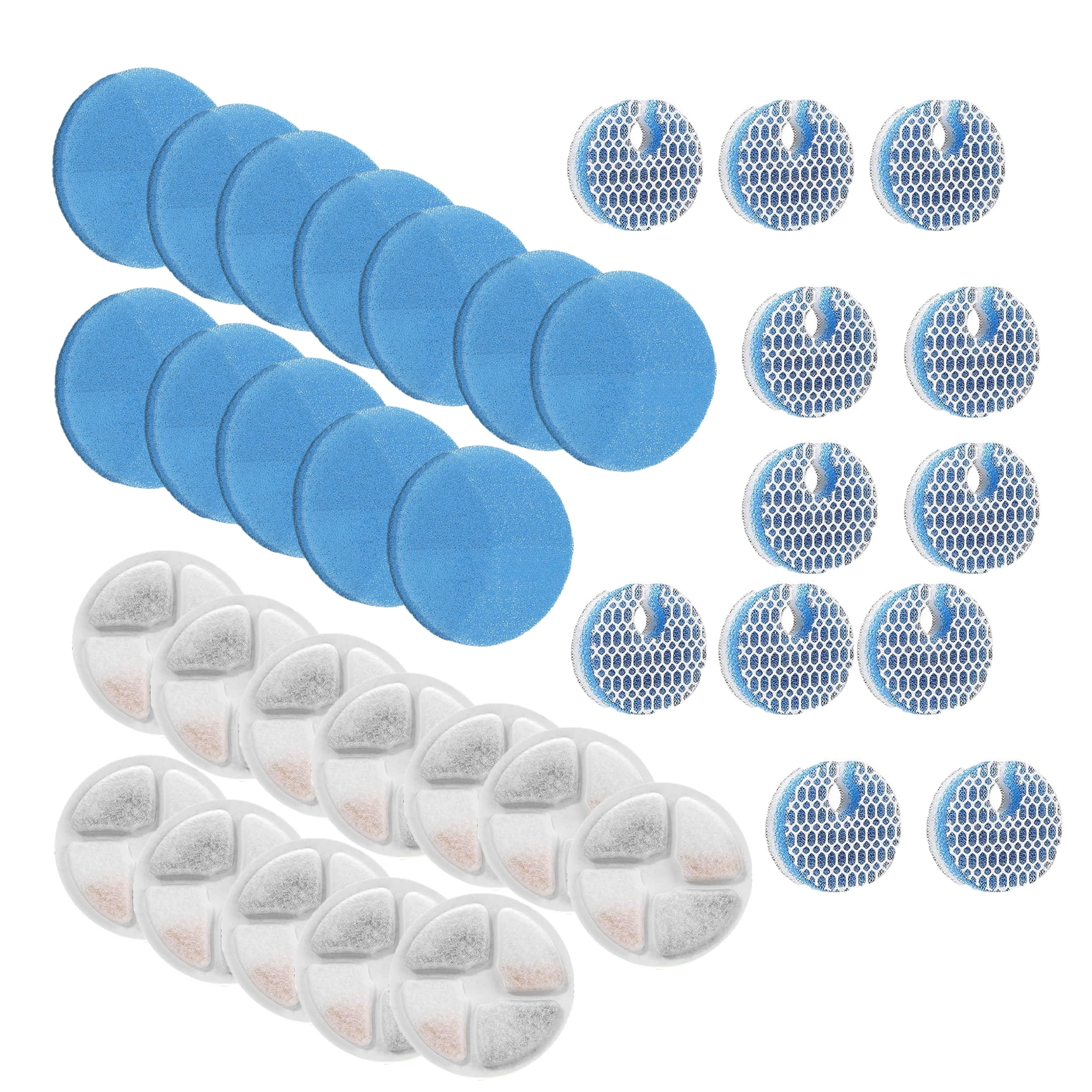 TropicAqua Cat Water Fountain Sponge Filters, Replacement Foam Filters Compatible with 67OZ/2L Stainless Steel Pet Dog Drinking Fountain (12 Set)