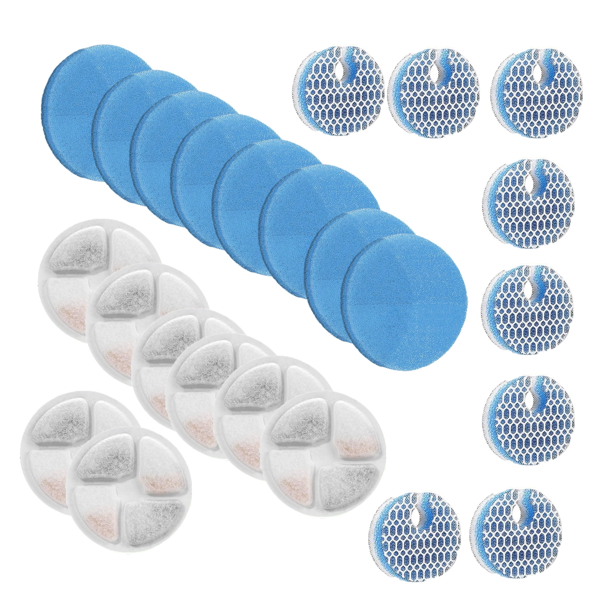 TropicAqua Cat Water Fountain Sponge Filters, Replacement Foam Filters Compatible with 67OZ/2L Stainless Steel Pet Dog Drinking Fountain (8 Set)