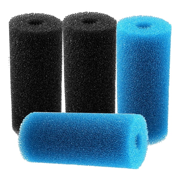 TropicAqua Foam Insert Foam Filter Pads Compatible with 5.9" x 2.6" Inch Aquarium Filtration Kit Blue & Black Replacement Pre-filter (Pack of 4)