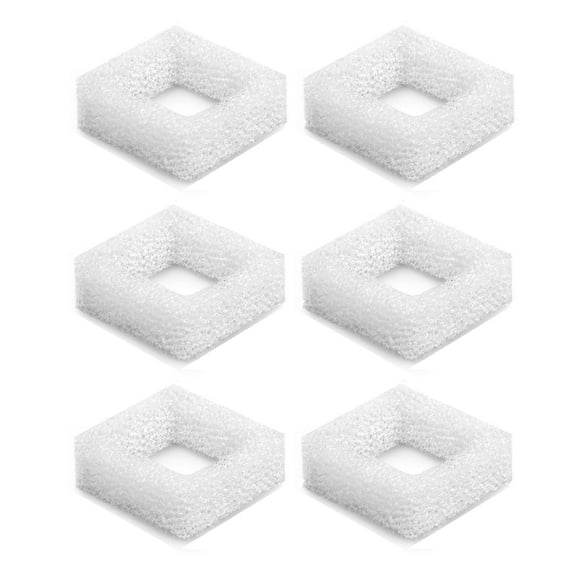 TropicAqua Replacement Filter Sponges Compatible with 67oz/2L Wonder Creature 360 Stainless Steel Cat Fountain Round and Square Water Fountain(Pack of 6)