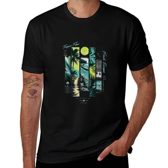 TropicFlowUnisex Graphic T-Shirt, Casual Short Sleeve Crewneck Tee, Soft Pullover Top for Everyday Wear