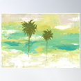 thumbnail image 1 of Tropical Abstract Sky, Blue Turquoise And Green With Palm Trees Poster Wall Art, Modern Wall Decor For Living Room Bedroom, 24x36 UNFRAMED, 1 of 3