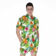 thumbnail image 1 of Tropical Aloha Pineapple Pattern Short Sleeve Men'S Rompers, Pineapple Aloha Tropical Fruits Hawaiian Casual Summer Jumpsuits Outfit, 1 of 4