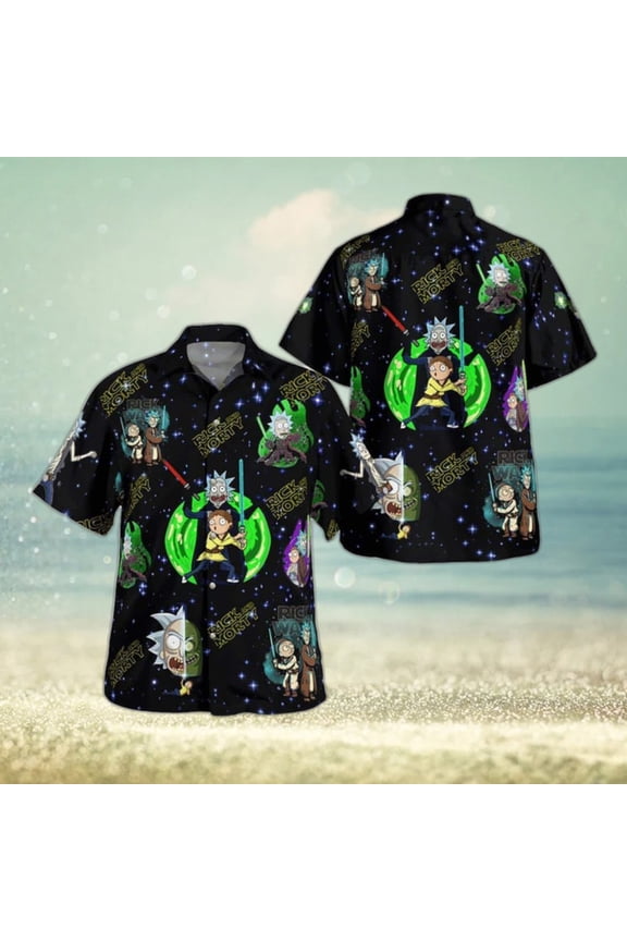 Tropical Aloha Rick And Morty Hawaiian Shirt Gift For Beach Trip