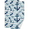 thumbnail image 1 of Tropical Anchor Butterflies Hand Towels, Blue Stripes Kitchen Towel Ultra Soft and Absorbent,Decorative Fingertip Face Towel for Bathroom Hotel, 2 PCS, 28.3"x 14.4", 1 of 5