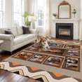thumbnail image 1 of Tropical Animal in Desert Large Area Rugs 8x10 ft Funny Cute Camel Vintage Geometric Washable Rug Non Slip Indoor Carpet Absorbent Floor Mat for Living Room Bedroom Dining Room, 1 of 9