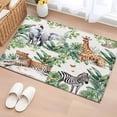 thumbnail image 1 of Tropical Animals Bathroom Rug Washable 2x3 Entryway Rug Non Slip Summer Elephant Giraffe Leopard Zebra Front Door Mat Low Pile Indoor Doormat Throw Floor Carpet for Kitchen Bedroom Entrance, 1 of 8