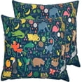 thumbnail image 1 of Tropical Animals Fruit Alphabet Letters from A to Z Blue Green Set of 2 Square 16X16 inch Throw Pillow Cover Double-Sided Printed, Pillow Cases Cushion Covers for Home Office Decor, 1 of 7