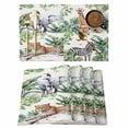 thumbnail image 1 of Tropical Animals Placemats Set of 8 Summer Elephant Giraffe Leopard Zebra Place Mats Indoor Wipeable Table Mats Washable Cloth Dining Table Placemats for Kitchen Holiday Party Home Decor 13x19 Inch, 1 of 9