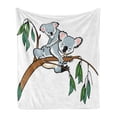 thumbnail image 1 of Tropical Animals Soft Flannel Fleece Blanket, Mother and Baby Koala Climbing over Eucalyptus Tree Branch Wildlife Forest, Cozy Plush for Indoor and Outdoor Use, 50" x 70", Grey Brown, by Ambesonne, 1 of 5