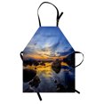thumbnail image 1 of Tropical Apron Twilight Rocky Sea Coast at Thailand Beach Exotic Night Dawn in Dramatic Image, Unisex Kitchen Bib Apron with Adjustable Neck for Cooking Baking Gardening, Blue Apricot, by Ambesonne, 1 of 3