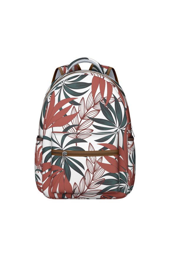 Tropical Backpack for Students Hawaiian Aloha Palm Leaf Bookbag Vibrant Jungle Leaf Backpack for School, Travel, Outdoor