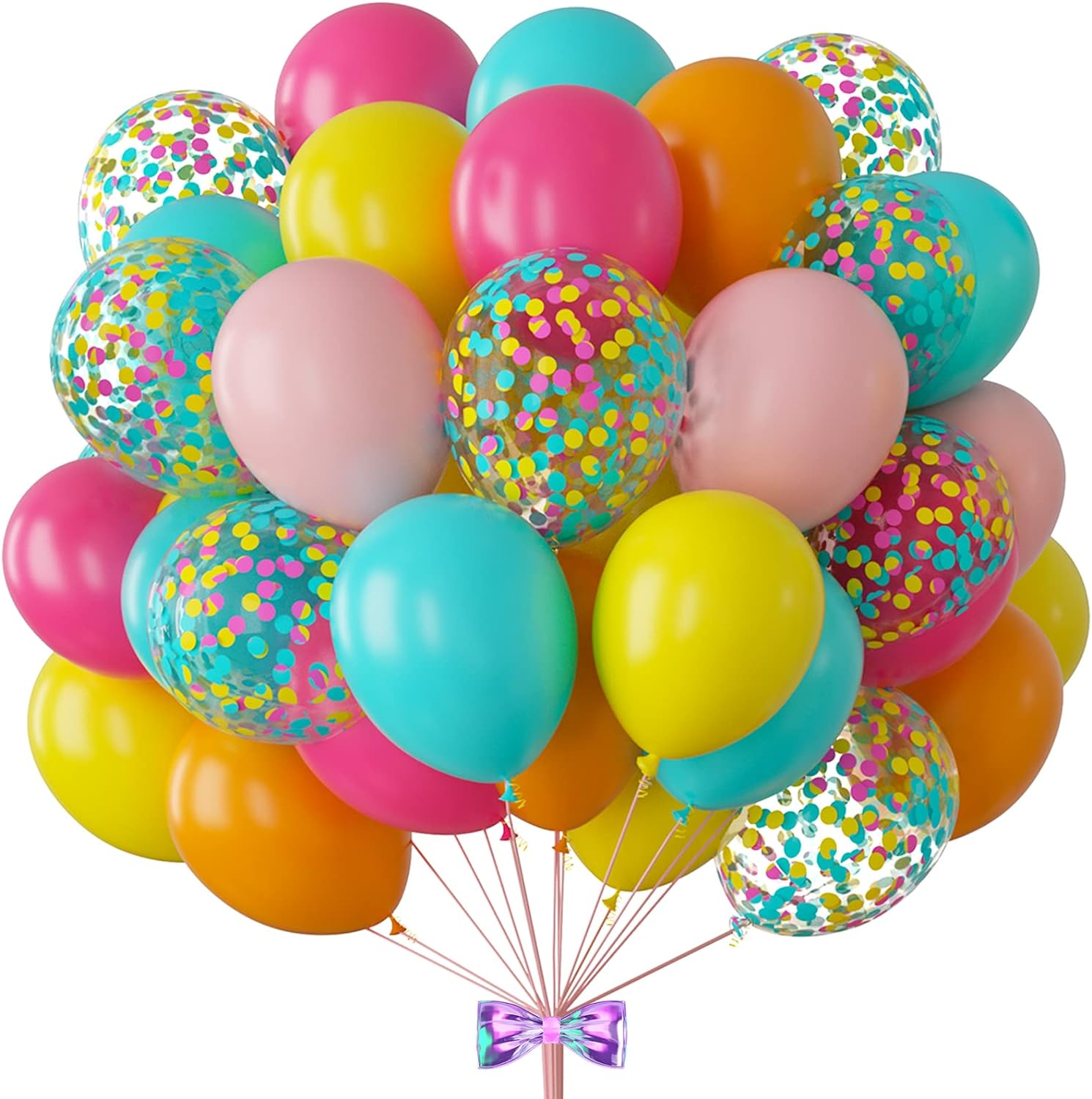 Tropical Balloon Arch Kit – Pink, Green, Orange, Gold, Teal & Yellow Balloons For Luau, Beach, Birthday Party - View #7