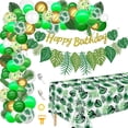thumbnail image 1 of Tropical Balloons Arch Garland Kit Hawaiian Party Happy Birthday Banner Tropical Palm Leaves Tablecloth for Tropical Hawaii Aloha Luau Dinosaur Safari Baby Shower Wedding Theme Party Decorations, 1 of 7