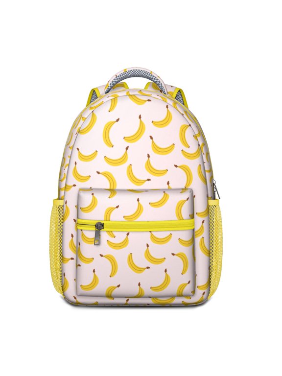 Tropical Banana Aesthetic Backpack - Waterproof Lightweight Bookbag with Spinal Support & Side Pockets for Teens & College Students
