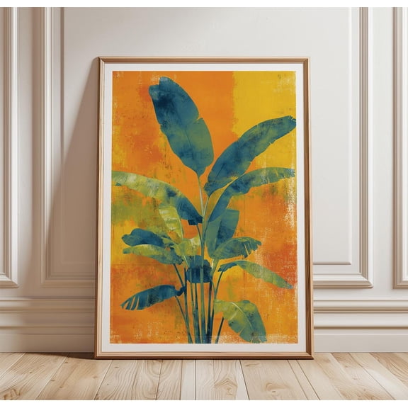 Tropical Banana Leaf Bold Botanical Modern Abstract Plant Decor Unframed Paper Print