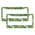 thumbnail image 1 of Tropical Banana Palm Monstera Leaves License Plate Frames 2 Pieces Hawaiian Flower Auto Decorative Frames Cars Protector Cover Holder for Women Men Aluminum License Plate Cover, 1 of 6