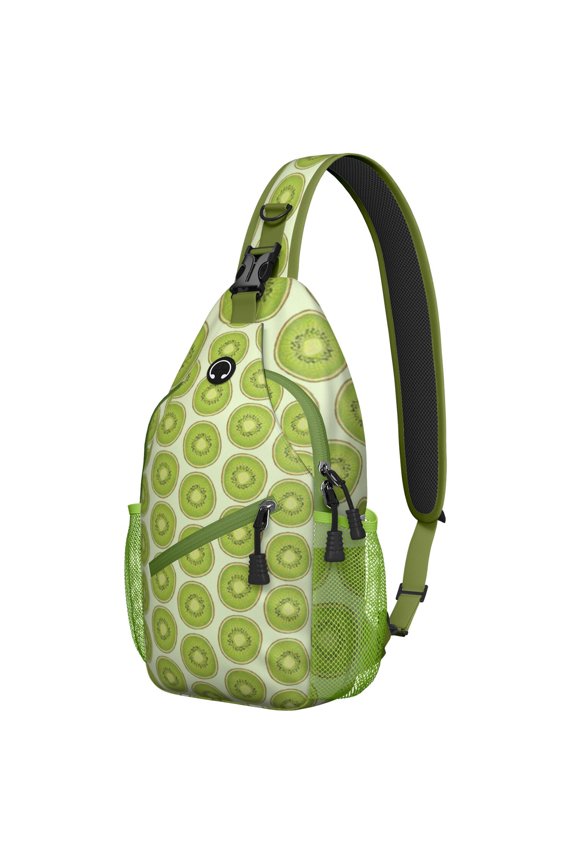 Tropical Banana Pattern Travel Sling Backpack, Lightweight and Durable Crossbody Bag with Cute Kawaii Yellow Fruit Print and Funny Cartoon Design