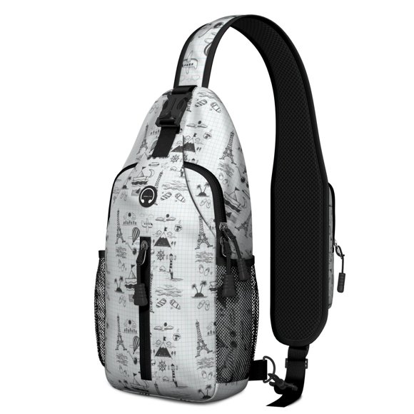 Tropical Banana Sling Backpack with Yellow Fruit Print and Cute Cartoon Design – Multipurpose Travel Daypack with Ergonomic Fit, Anti-Theft Back Pocket, Partitioned Storage, Water-Resistan