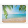 thumbnail image 1 of Tropical Bath Mat, Idyllic Thailand Relaxation Holiday Coast Paradise Vacation Image, Non-Slip Plush Mat Bathroom Kitchen Laundry Room Decor, 29.5 X 17.5 Inches, Turquoise Green Sand Brown, Ambesonne, 1 of 2