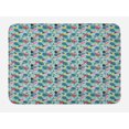 thumbnail image 1 of Tropical Bath Mat, Pattern with Flamingo Pineapple Toucan and Monstera Leaves Island Plants and Birds, Plush Bathroom Decor Mat with Non Slip Backing, 29.5" X 17.5", Multicolor, by Ambesonne, 1 of 2