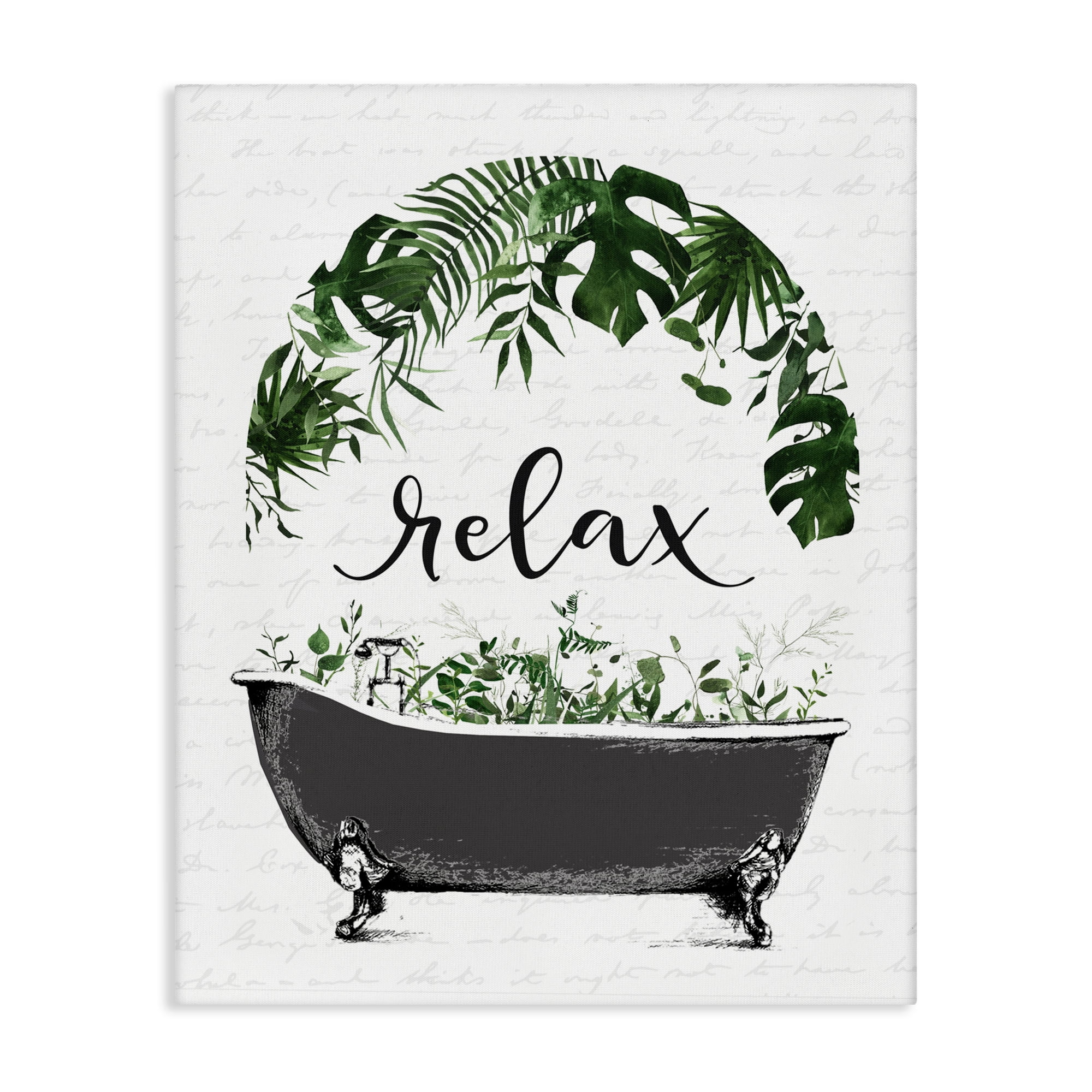Tropical Bath Relax Canvas Wall Art, design by Lettered and Lined