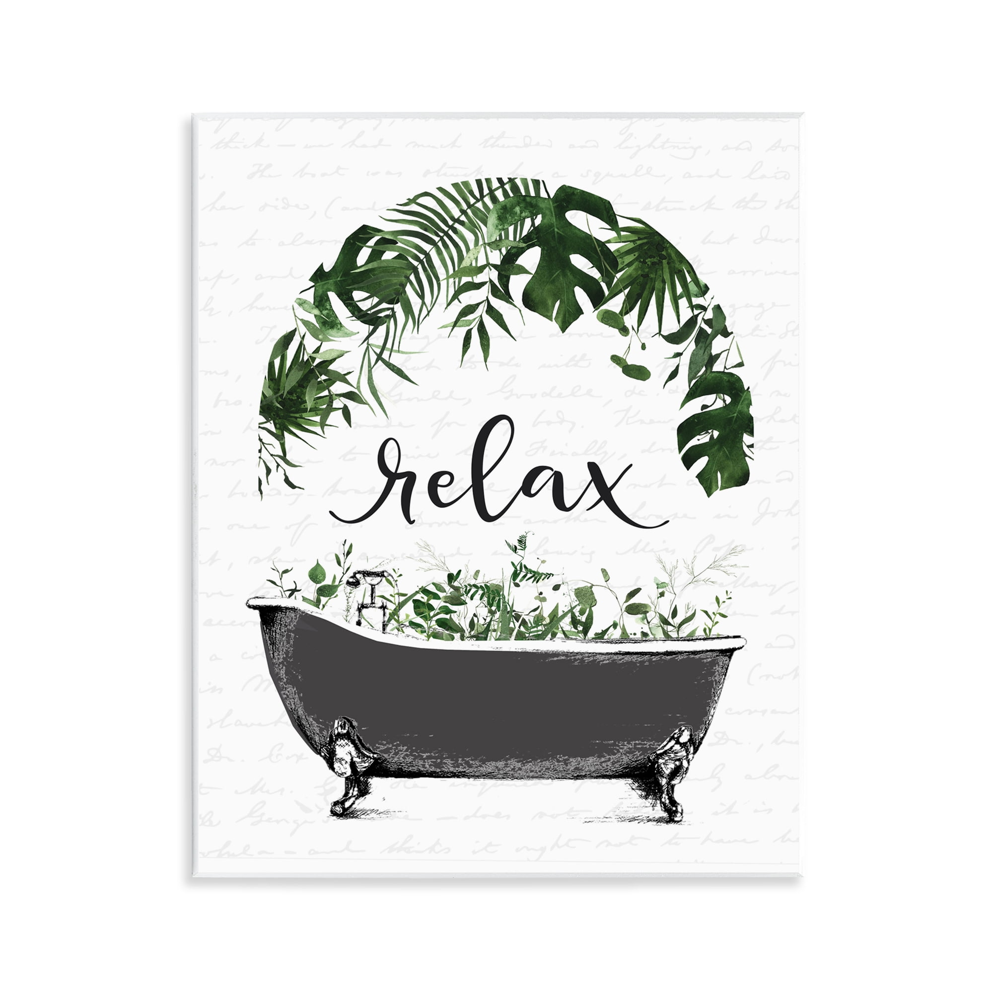 Tropical Bath Relax Wall Plaque Art, design by Lettered and Lined
