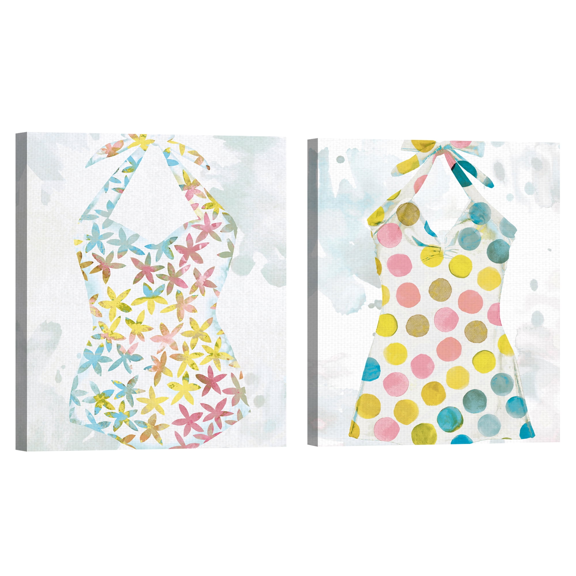 Tropical Bathing Suit I & II by Tania Bello Set of 2 Canvas Art Prints