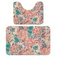 thumbnail image 1 of Tropical Bathroom Rugs Set 2 Pieces, Bathroom Set - Quick Drying Bath Mat And U-Shaped Toilet Rug, Water Absorbent Bath Carpet For Bedroom Floor Living Room, Machine Washable, 1 of 6