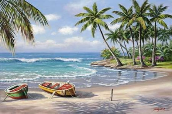 Tropical Bay Canvas Art - Sung Kim (24 x 36)