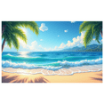 thumbnail image 1 of Tropical Beach Backdrop Palm Tree Ocean View Scenic Background for Vacation Party Summer Events, 1 of 8
