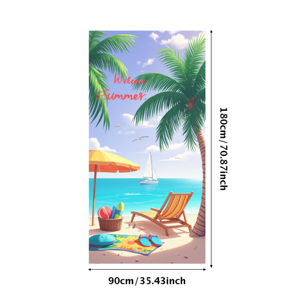Tropical Beach Banner Summer Vacation Lightweight Welcome Summer with Palm Trees Relax for Beach Party Holiday Outdoor