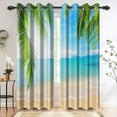 thumbnail image 1 of Tropical Beach Blackout Curtains Teal Exotic Ocean Palm Tree Curtains for Bedroom Seashore Scenery Window Drapes for Living Room 26"W x 45"L (Pack of 2), 1 of 6