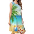 thumbnail image 1 of Tropical Beach Bright Sun Spring Summer Dresses For Women Fashion Dress Casual Sleeveless Loose Sundress With Pockets, 1 of 4