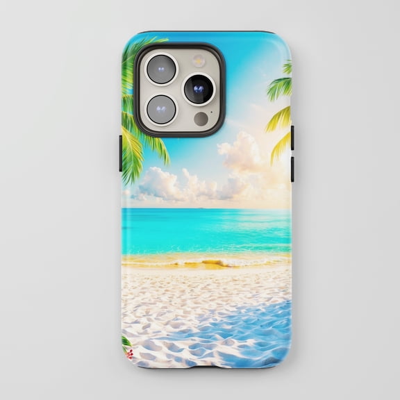 Tropical Beach For All iPhone Series Protective Phone Case Tropical Summer Blue Green