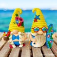 thumbnail image 1 of Tropical Beach Gnome Duo Figurine Set, Cute 6" Summer Decoration Garden Statue, 1 of 8