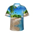 thumbnail image 1 of Tropical Beach Hawaiian Shirts For Men, Summer Short-Sleeve Relaxed-Fit Button-Down Shirts X-Large, 1 of 1