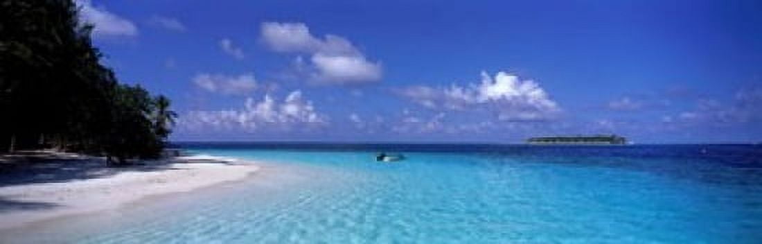 Tropical Beach Ihru Maldives Canvas Art - Panoramic Images (18 x 6)