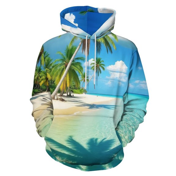 Tropical Beach Paradise 3D Print Hoodie Men Women Autumn Thin Pullover Sweatshirt Vintage Streetwear Tops