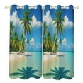 thumbnail image 1 of Tropical Beach Paradise Blackout Curtains Window Drapes Room Darkening Thermal Insulated Grommets Blackout Curtains, for Living, Dining, Bedroom,2 Panels, 1 of 6