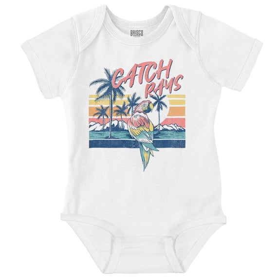 Tropical Beach Parrot Catch Rays Gender Neutral Printed Baby Bodysuit Brisco Brands NB