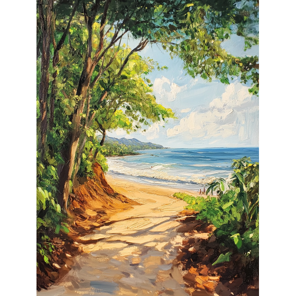 Tropical Beach Path Canvas Art/Wall Art Suitable for Living Room Bedroom Bathroom Office and Hotel Decoration.