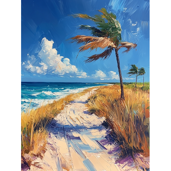 Tropical Beach Path Canvas Print/Wall Art Perfect for Living Room Bedroom Office Hallway and Bathroom Decor.