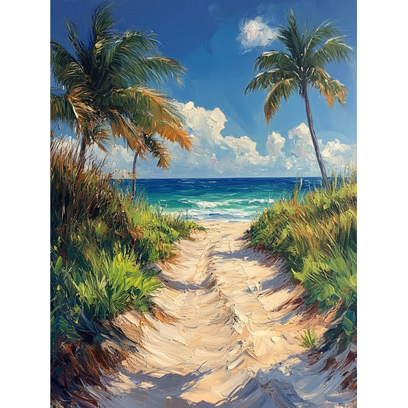 Tropical Beach Path Canvas Print/Wall Art Perfect for Living Room BedroomOffice and Hotel Decoration.